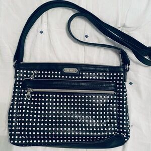 Relic Black and White Polka Dot Crossbody Bag